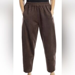 Max Studio Women's Brown barrel faux suede pants